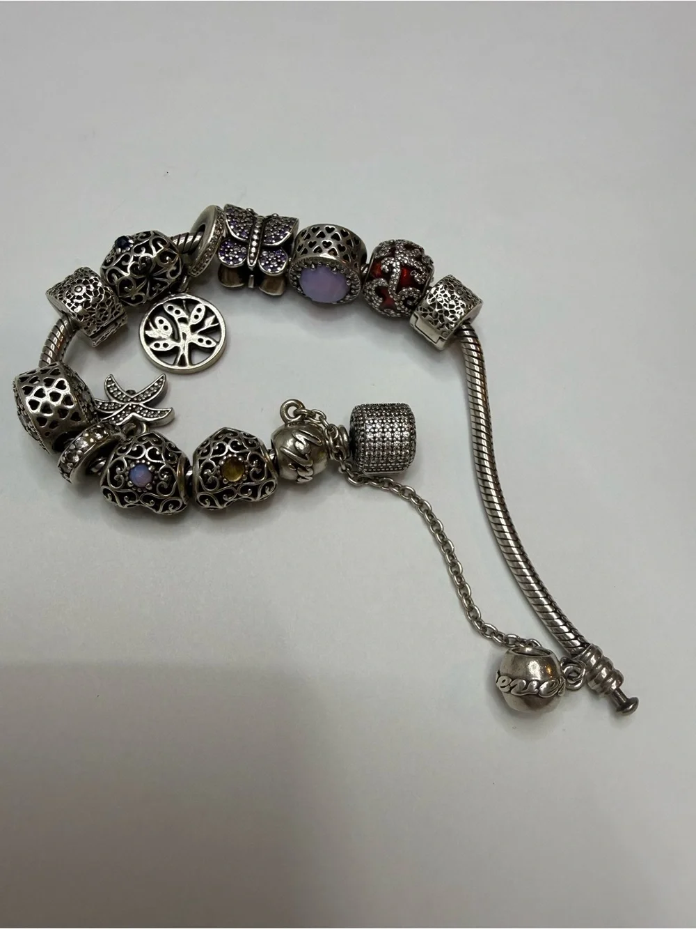 Authentic Pandora Sterling Silver Bracelet with Charm